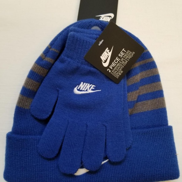 NIKE UNISEX KIDS & ADULTS FOLDOVER BEANIE & GLOVE - Picture 9 of 12